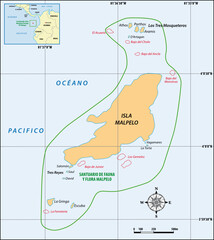 vector map of the colombian pacific island malpelo © lesniewski