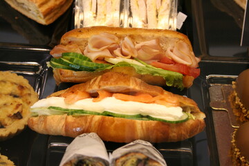 Delicious food in airport cafe