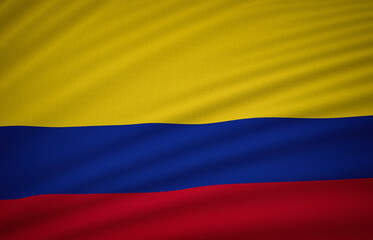 Wavy Colombia Flag, Country Flag, 3D Render