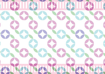 紫陽花イメージ七宝模様のパターンスウォッチ素材