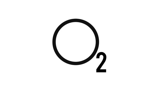 o2 oxygen icon, illustration isolated on white background