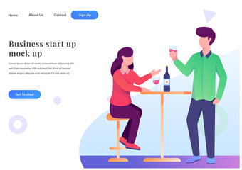 business web landing page drink with friend
