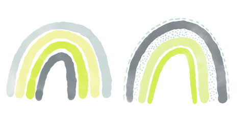 Art rainbow color brush stroke. Baby design for birthday invitation or baby shower, poster, clothing, nursery wall art