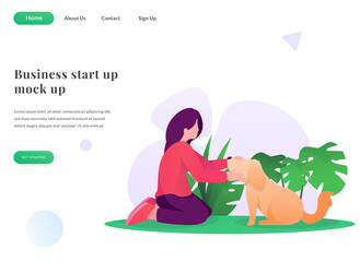 web landing page play with dog