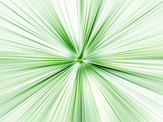 Abstract radial zoom surface of blur green tones on white background. Abstract background with radial, radiating, converging lines.