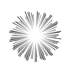 Radial speed Lines in Circle Form for comic books . fireworks Explosion background . Vector Illustration . Starburst
 round Logo . Circular Design element . Abstract Geometric star rays . Sunburst .