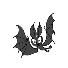 Happy Halloween. Bats silhouettes - vector illustration. Cartoon illustration