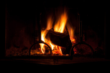 fire in the fireplace
