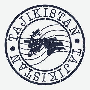 Tajikistan Stamp Postal. A Map Silhouette Seal. Passport Round Design. Vector Icon Design Retro Travel.