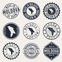 Moldova Travel Stamp Made In Product Stamp Logo Icon Symbol Design Insignia.
