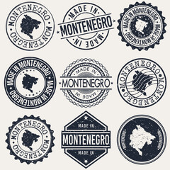 Montenegro Travel Stamp Made In Product Stamp Logo Icon Symbol Design Insignia.