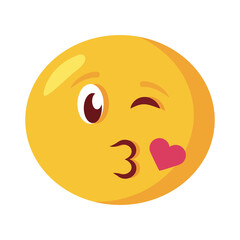 kissing emoji face classic flat style icon