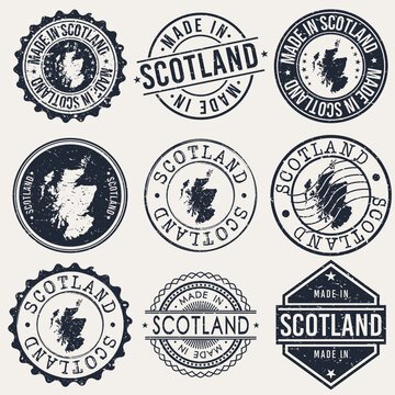 Scotland Travel Stamp Made In Product Stamp Logo Icon Symbol Design Insignia.