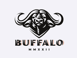 Bull modern logo. Taurus  heraldic  emblem design editable for your business. Vector illustration.