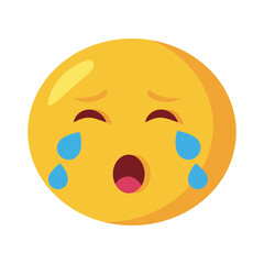 crying emoji face classic flat style icon