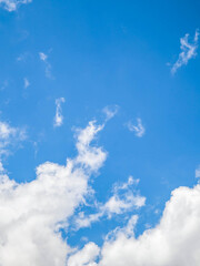 Fototapeta premium blue sky with cloud closeup. blue sky background with a tiny clouds.