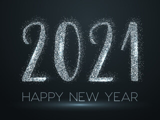 2021 Happy New Year vector greeting card, banner.