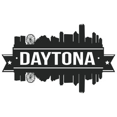 Daytona Skyline Stamp Silhouette. Reflection Landscape City Design. Vector Cityscape Icon.   © josepperianes