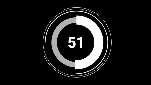 51 fifty one percent number circle pie diagram chart animated