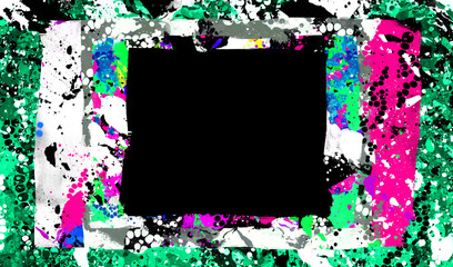 Artwork modern border frame of the vivid oil paint.