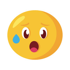 terrified emoji face classic flat style icon
