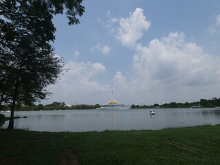 Water pavilions in parks and trees