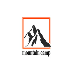 mountain and outdoor logo design vector illustration