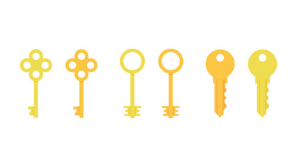 A set of keys for doors. Flat style. Vector illustration
