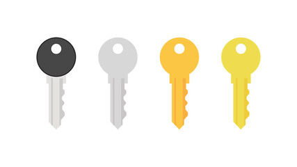 A set of keys for doors. Flat style. Vector illustration
