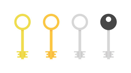 A set of keys for doors. Flat style. Vector illustration
