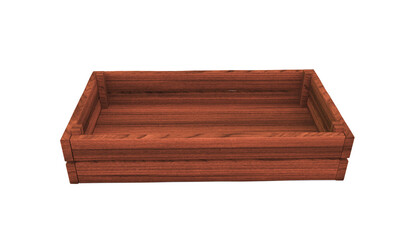 3d render of opened wooden box
