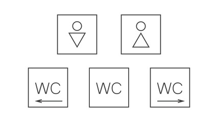 WC symbol. Toilet icons set. Vector illustration
