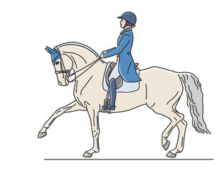 Obraz na płótnie Canvas Advanced dressage test, rider on a horse