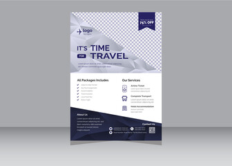 Creative Travel Agency Flyer poster, flyer, banner, magazine cover or template design for summer holiday, travel and trip