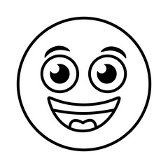 Obraz premium emoji face laughing classic line style icon