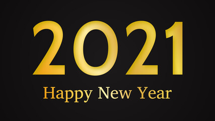 2021 Happy New Year gold background