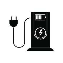 Electric car station vector icon. alternative energy illustration sign collection. 