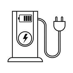Electric car station vector icon. alternative energy illustration sign collection. 
