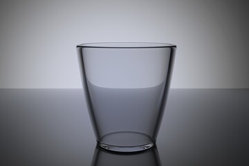 3d render Empty drinking glass realistic cup with isolated background.