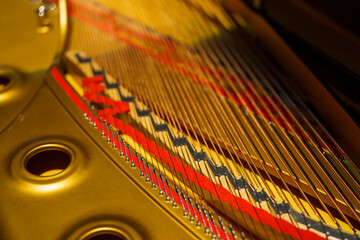 Abstract background with piano strings