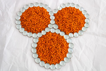 Orange Circles Joined Together Background