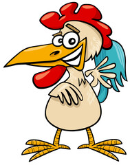 comic rooster bird farm animal cartoon character