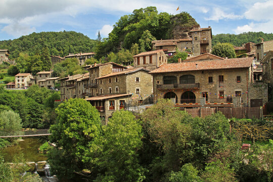 Rupit, Spain - September 09, 2014: Beautiful scenic view of village in Rupit (Catalonia, Spain)