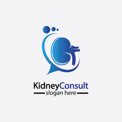 Kidney Consult logo designs concept vector, Kidney Healthcare logo template,Urology logo vector template.