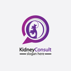 Kidney Consult logo designs concept vector, Kidney Healthcare logo template,Urology logo vector template.