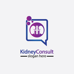 Kidney Consult logo designs concept vector, Kidney Healthcare logo template,Urology logo vector template.