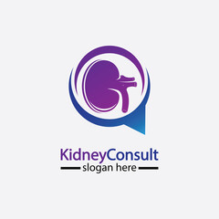 Kidney Consult logo designs concept vector, Kidney Healthcare logo template,Urology logo vector template.