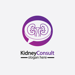 Obraz premium Kidney Consult logo designs concept vector, Kidney Healthcare logo template,Urology logo vector template.