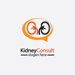 Kidney Consult logo designs concept vector, Kidney Healthcare logo template,Urology logo vector template.