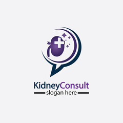 Obraz premium Kidney Consult logo designs concept vector, Kidney Healthcare logo template,Urology logo vector template.